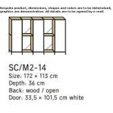 Aluminum and wood storage cabinet with glass doors Cluny