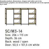 Aluminum and wood storage cabinet with glass doors Vianne