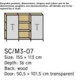 Aluminum and wood storage cabinet with glass doors Vianne