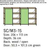 Aluminum and wood storage cabinet with glass doors Vianne