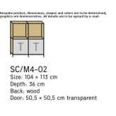 Aluminum and wood storage cabinet with glass doors Sabadell