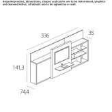 Freestanding wooden storage wall with foldable bed Guise