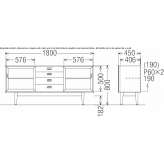 Oak chest of drawers with sliding doors Sumrall