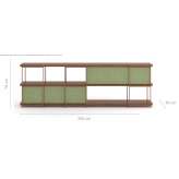 Modular walnut sideboard with upholstery panels Parre