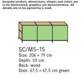 Aluminum and wood storage cabinet with glass doors Alpu