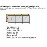 Aluminum and wood storage cabinet with glass doors Alpu