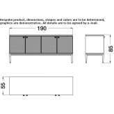 Marble and wooden sideboard with doors Nevele