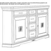 Solid wood chest of drawers with doors and drawers Gallus