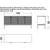 Wooden veneer and nabuk sideboard Nevele