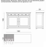 Solid wood sideboard with doors Borutta