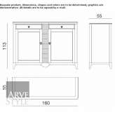 Solid wood sideboard with doors Cibaca