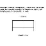 Low ceramic TV cabinet with doors Viedma