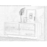 TV cabinet with wooden veneer and glass doors Letschin