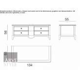 Solid wood TV cabinet with drawers Cibaca