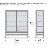 Wood and glass sideboard with sliding doors Westmaas