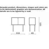 Glass sideboard with doors Isthmia