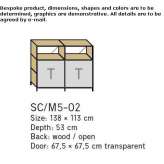 Aluminum and wood storage cabinet with glass doors Alpu