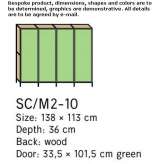 Aluminum and wood storage cabinet with glass doors Cluny