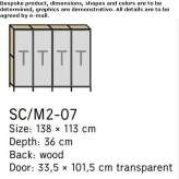 Aluminum and wood storage cabinet with glass doors Cluny