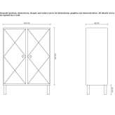 Aluminum sideboard with doors Benisano