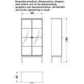 Walnut and glass display cabinet with integrated lighting Nevele