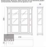 Display cabinet made of solid wood Borutta