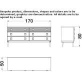 Wooden veneer and metal chest of drawers Camoapa