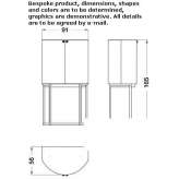 Wooden and metal bar cabinet with tray Nevele