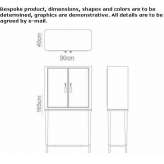 Wooden bar cabinet with fabric doors Goereme