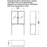 Metal and glass bar cabinet with tray Nevele