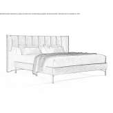 Double fabric bed with upholstered headboard Sharanga