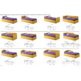 Fold-out bed with fabric storage Traganon