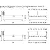 Podwójne łóżko materiałowe z tapicerowanym zagłówkiem Cilibia