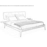 Wooden bed with an upholstered headboard Saffig