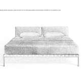 Double bed with upholstered headboard Majano