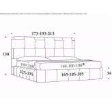 Double fabric bed with upholstered headboard Traganon