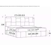 Podwójne łóżko materiałowe z tapicerowanym zagłówkiem Traganon