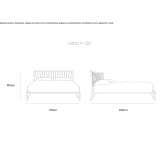 Wooden double bed with upholstered headboard Almedia