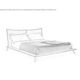 Double bed with upholstered leather headboard Stawiski