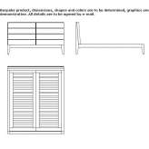 Cherry wood bed with upholstered headboard Orsogna