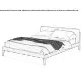 Wooden double bed with upholstered headboard Jochberg