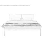 Solid wood double bed with upholstered headboard Dubna