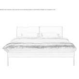 Podwójne łóżko z litego drewna z tapicerowanym zagłówkiem Dubna