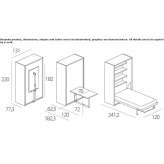 A fold-out single bed made of melamine-coated chipboard Savonera