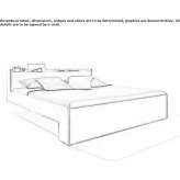 Wooden double bed with headboard for storage Machen