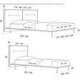 Bed upholstered with fabric Traganon
