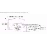 Fabric double bed in a classic style Traganon