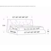 Double fabric bed with upholstered headboard Traganon