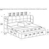 Fabric bed with storage and quilted headboard Traganon