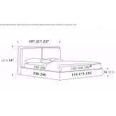 Double fabric bed with upholstered headboard Traganon